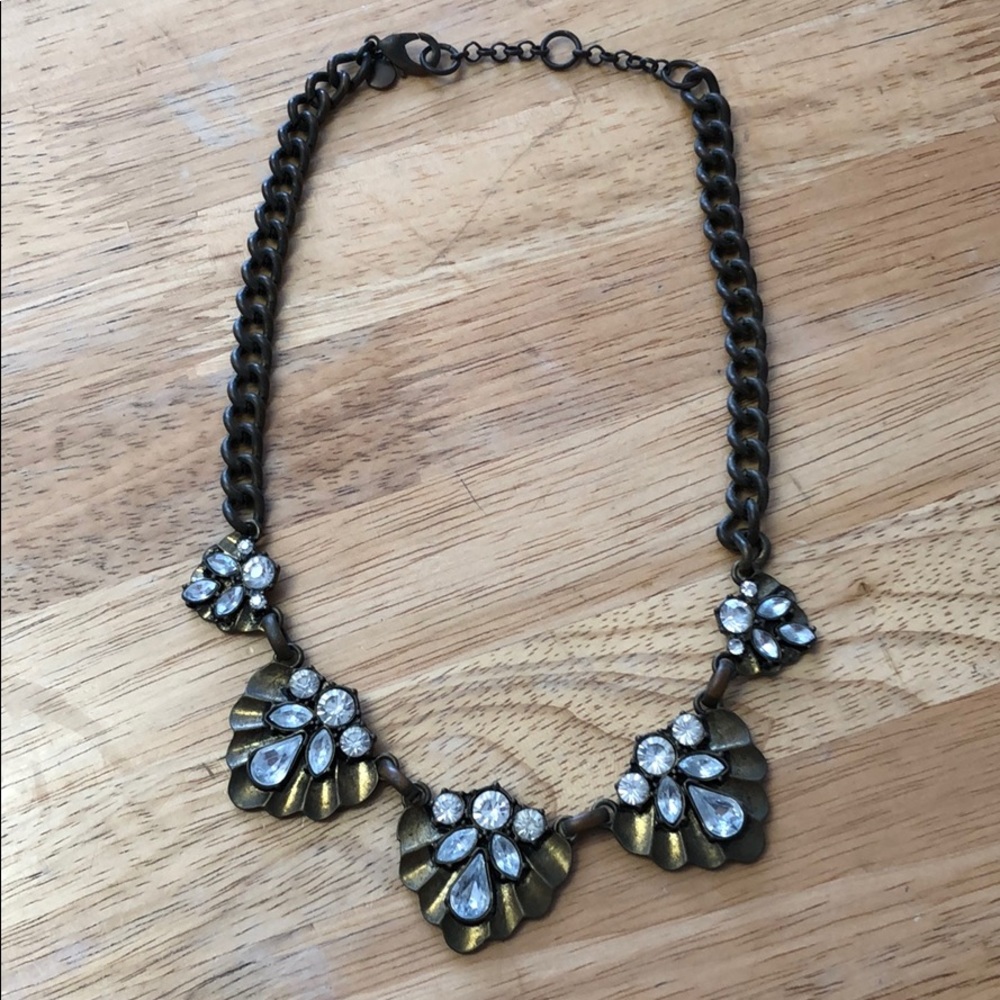 Jcrew Coated bronze leaf necklace